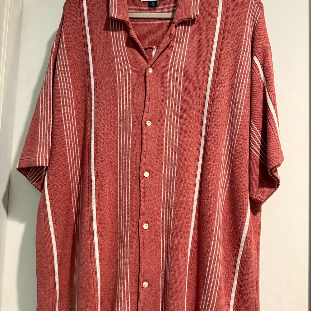 American Eagle Outfitters Red and White Striped Shirt